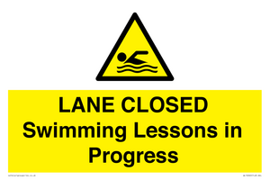 LANE CLOSED Swimming Lessons in Progress